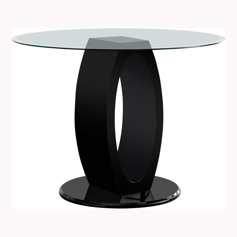 Xavia Contemporary Round Glass Top Counter Height Table in Black