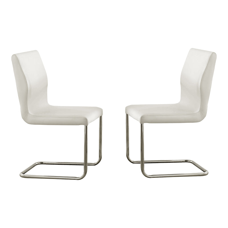 Xavia Contemporary Faux Leather Side Chairs in White (Set of 2)