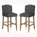 Lyon Cottage Button Tufted Dining Chairs in Dark Gray (Set of 2)