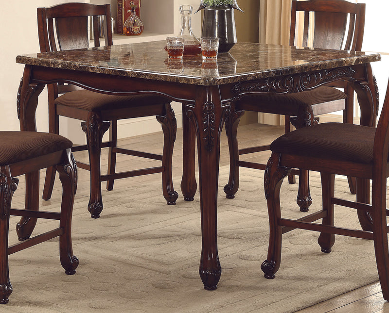 Hannah Traditional Marble Top Counter Height Table