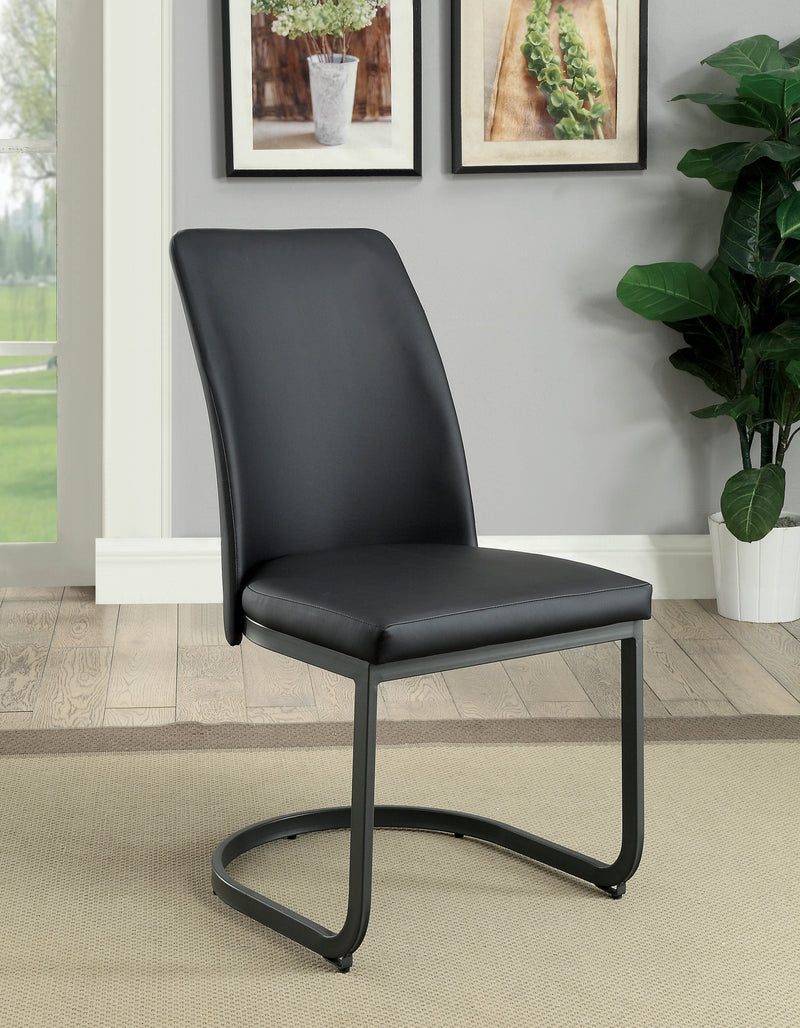 Monte Transitional Faux Leather Upholstered Side Chairs (Set of 2)