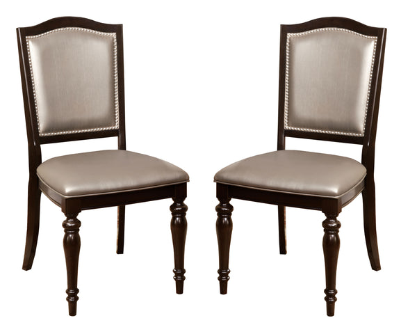 Harry Transitional Faux Leather Padded Side Chairs (Set of 2)