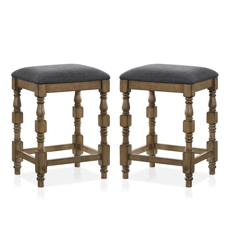 Weighton Padded Counter Height Stools in Antique Oak (Set of 2)