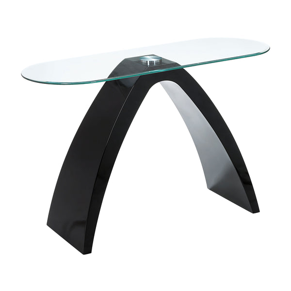 Pelletoni Glass Top Console Table in Black