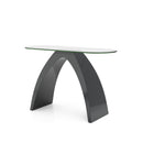 Pelletoni Glass Top Console Table in Gray