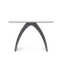 Pelletoni Glass Top Console Table in Gray