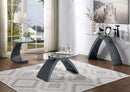 Pelletoni Glass Top Console Table in Gray