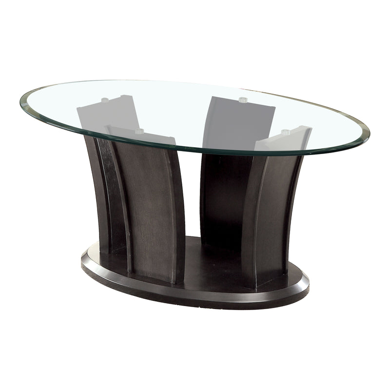Jillyn Contemporary Glass Top Coffee Table in Gray