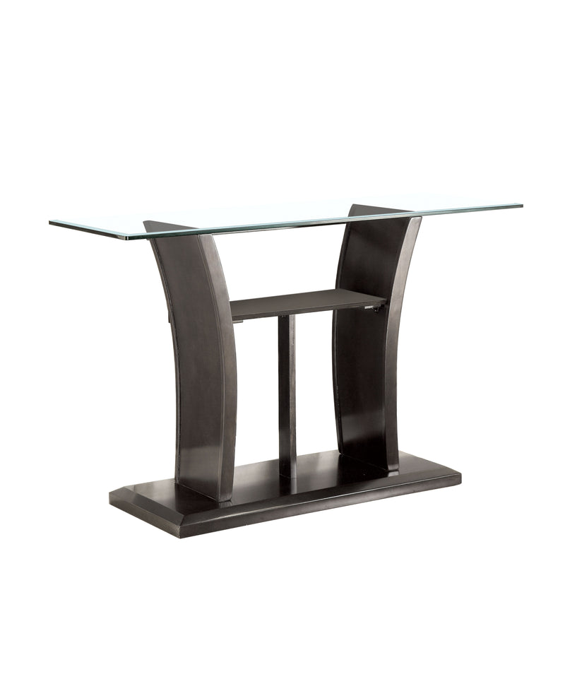 Jillyn Contemporary Glass Top Console Table in Gray