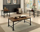 Miranda Industrial 3-Piece Table Set with Casters