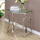 Firnley Contemporary Glass Top Hexagon End Table