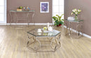 Firnley Contemporary Glass Top Hexagon End Table