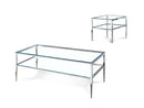 Summerville Contemporary Glass Top 2-Piece Table Set