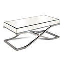 Lorrisa Contemporary Glass Top Coffee Table in Chrome