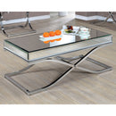 Lorrisa Contemporary Glass Top Coffee Table in Chrome