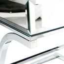 Lorrisa Contemporary Glass Top Coffee Table in Chrome