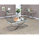 Lorrisa Contemporary Glass Top Coffee Table in Chrome