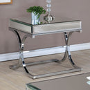 Lorrisa Contemporary Glass Top End Table in Chrome