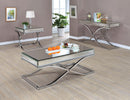 Lorrisa Contemporary Glass Top End Table in Chrome