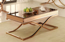Lorrisa Contemporary Glass Top Coffee Table in Brass