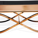 Lorrisa Contemporary Glass Top Coffee Table in Brass