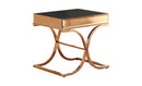 Lorrisa Contemporary Glass Top End Table in Brass