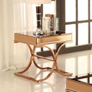 Lorrisa Contemporary Glass Top End Table in Brass