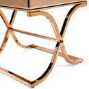 Lorrisa Contemporary Glass Top End Table in Brass