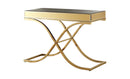 Lorrisa Contemporary Glass Top Sofa Table in Brass