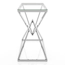 Cazzanarro Glass Top Console Table in Chrome