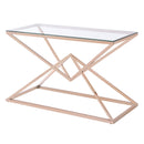 Cazzanarro Glass Top Console Table in Gold