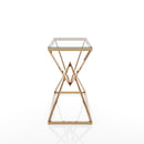 Cazzanarro Glass Top Console Table in Gold