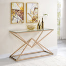 Cazzanarro Glass Top Console Table in Gold