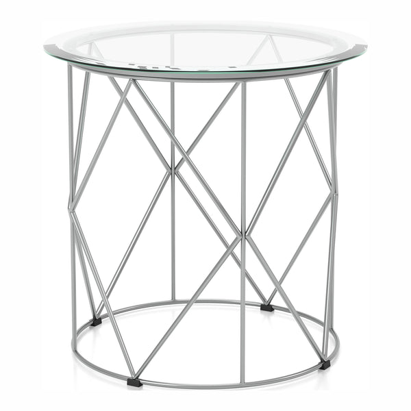 Fland Glass Top End Table