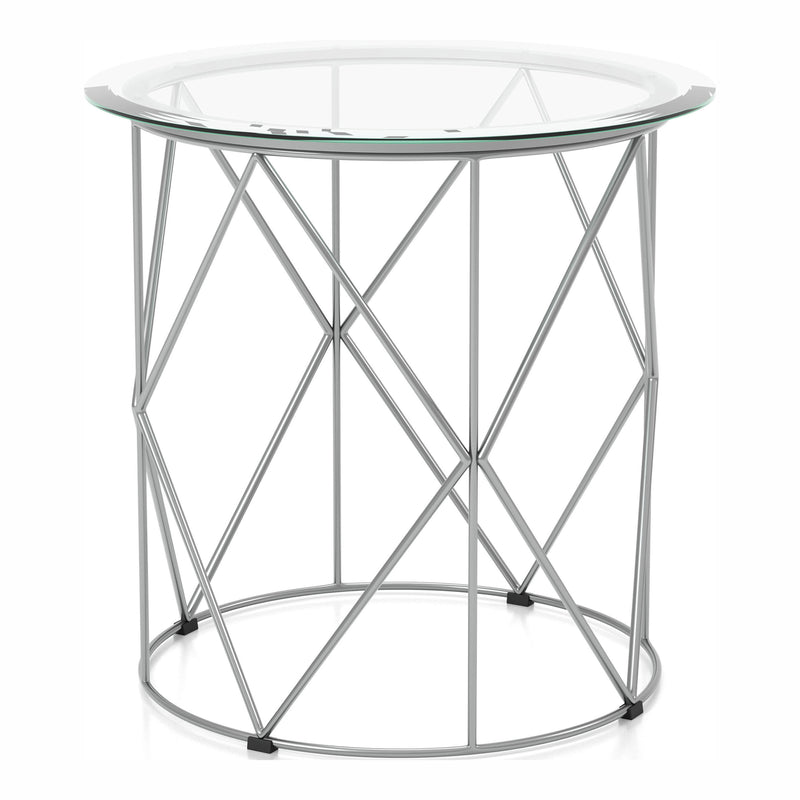 Fland Glass Top End Table