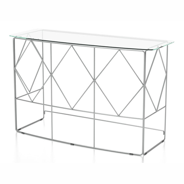 Fland Glass Top Console Table