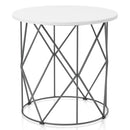Borche Geometric Base End Table in White