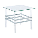 Arenado Contemporary Glass Top End Table
