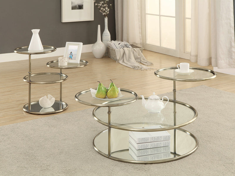 Felix Contemporary Glass Round Swivel Coffee Table