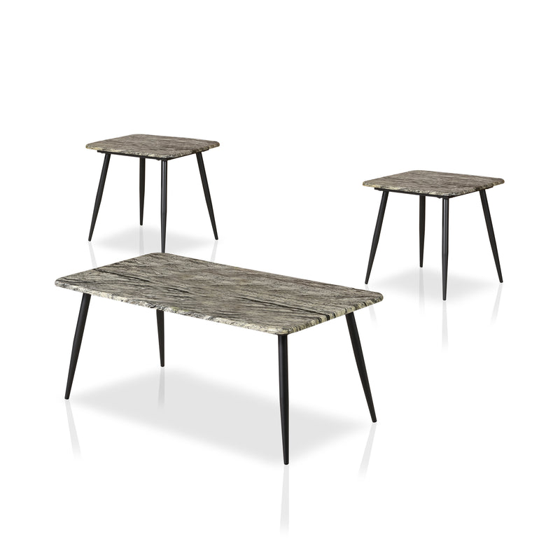 Teres 3-Piece Coffee Table Set in Gray