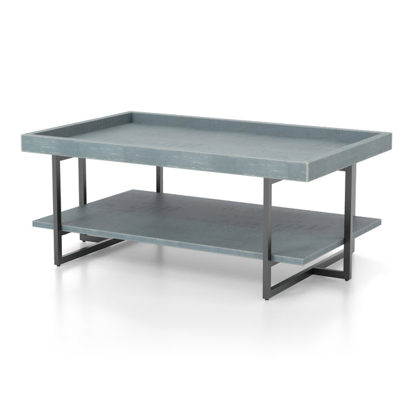 Humere Tray Top Coffee Table in Antique Blue