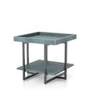 Humere Tray Top End Table in Antique Blue