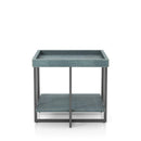 Humere Tray Top End Table in Antique Blue