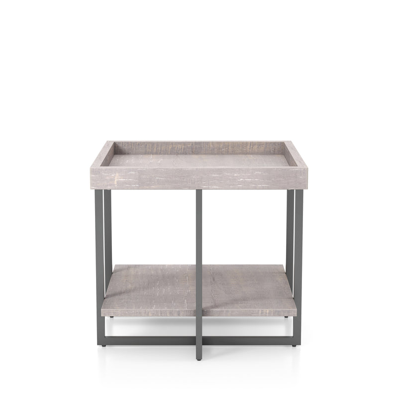 Humere Tray Top End Table in Antique Gray