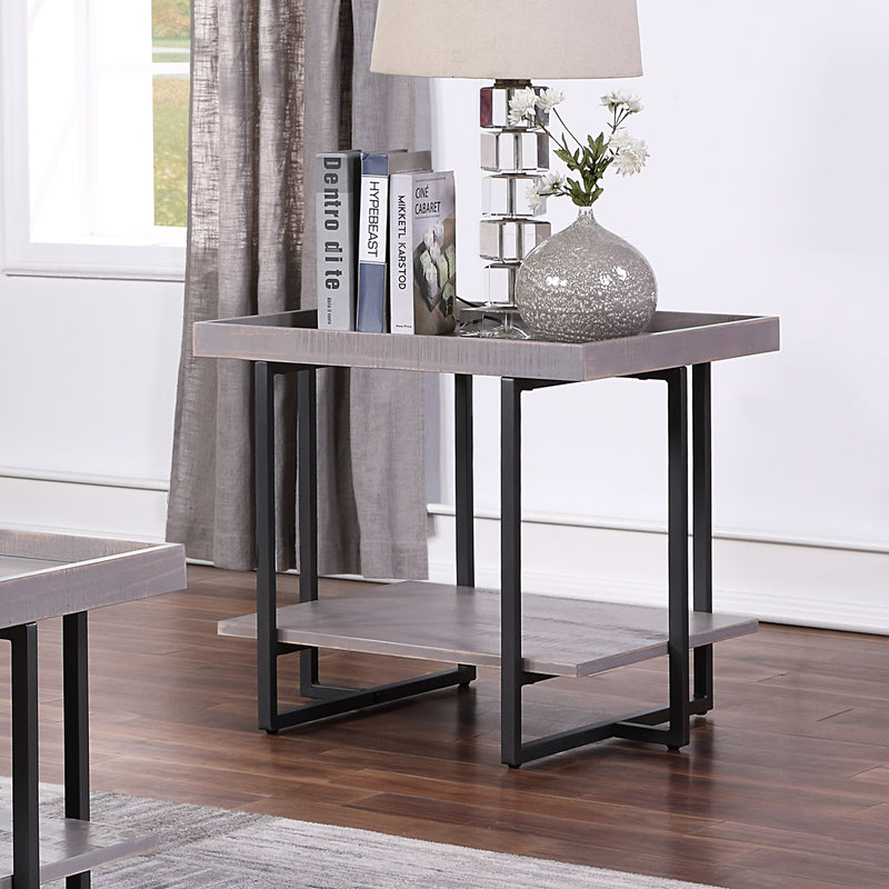 Humere Tray Top End Table in Antique Gray