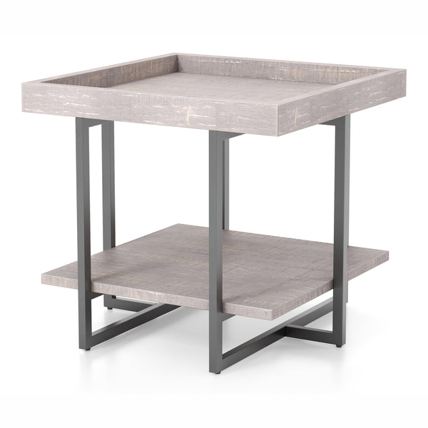 Humere Tray Top End Table in Antique Gray