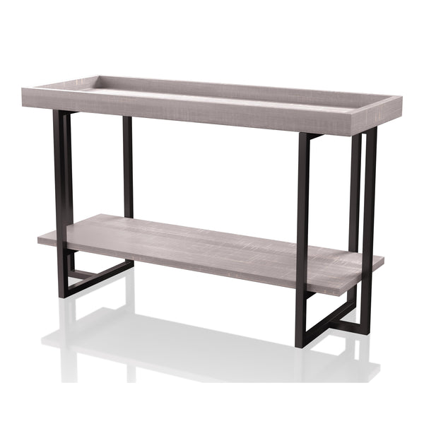 Humere Tray Top Console Table in Antique Gray