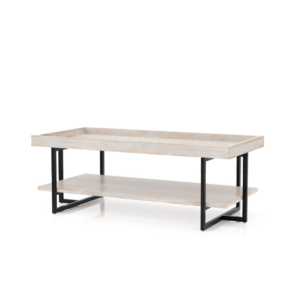 Humere Tray Top Coffee Table in Antique White