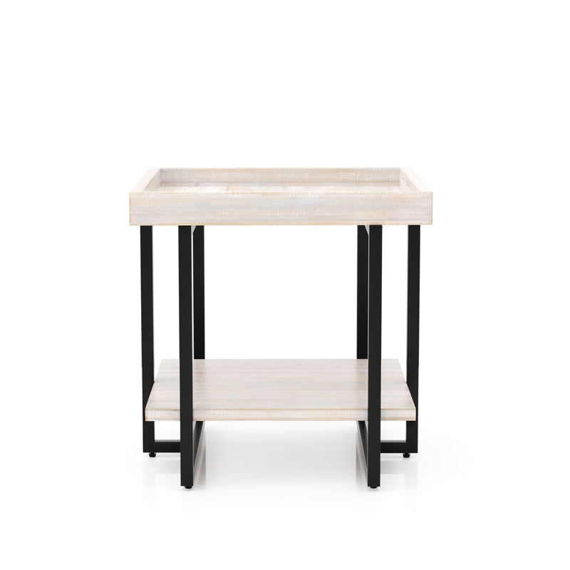 Humere Tray Top End Table in Antique White