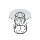 Growder Glass Top End Table in Black